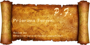 Prierava Ferenc névjegykártya